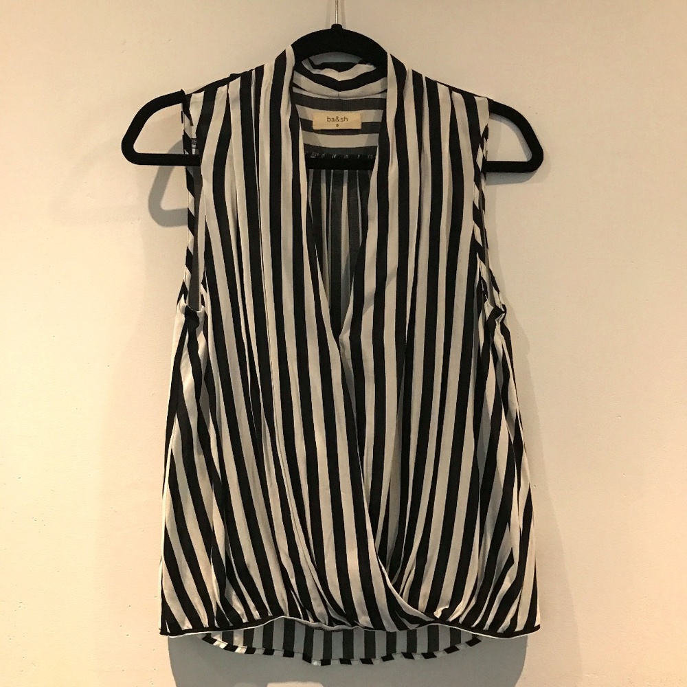 ba&sh Black & White stripe top - S